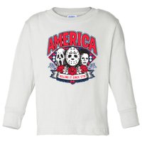 Floral America Killing It Since 1776 Horror Movie Toddler Long Sleeve Shirt