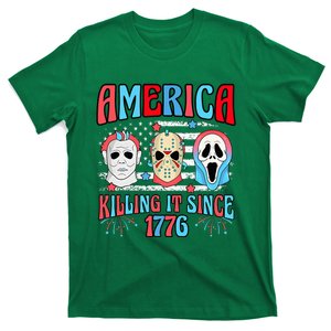 Funny America Killing It Since 1776 Horror 4th Of July Usa T-Shirt