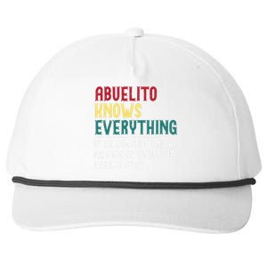 Funny Abuelito Know Everything Fathers Day Gift For Grandpa Snapback Five-Panel Rope Hat