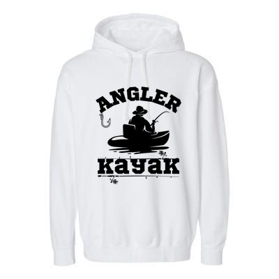 Funny Angler Kayak Gift Garment-Dyed Fleece Hoodie