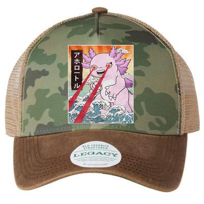 Funny Animal Kaiju Axolotl Japanese Monster  Legacy Tie Dye Trucker Hat