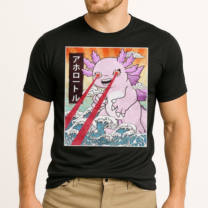Funny Animal Kaiju Axolotl Japanese Monster  Cooling Performance Crew T-Shirt