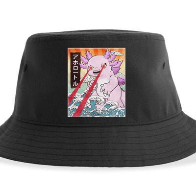 Funny Animal Kaiju Axolotl Japanese Monster  Sustainable Bucket Hat