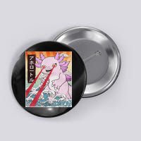 Funny Animal Kaiju Axolotl Japanese Monster  Button