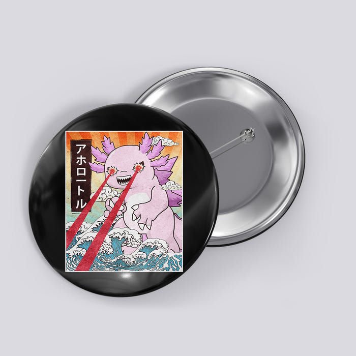 Funny Animal Kaiju Axolotl Japanese Monster  Button