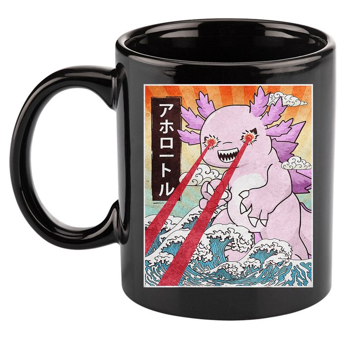 Funny Animal Kaiju Axolotl Japanese Monster  11oz C Handle Ceramic Mug