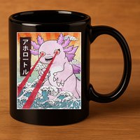 Funny Animal Kaiju Axolotl Japanese Monster  11oz C Handle Ceramic Mug
