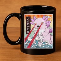 Funny Animal Kaiju Axolotl Japanese Monster  11oz C Handle Ceramic Mug