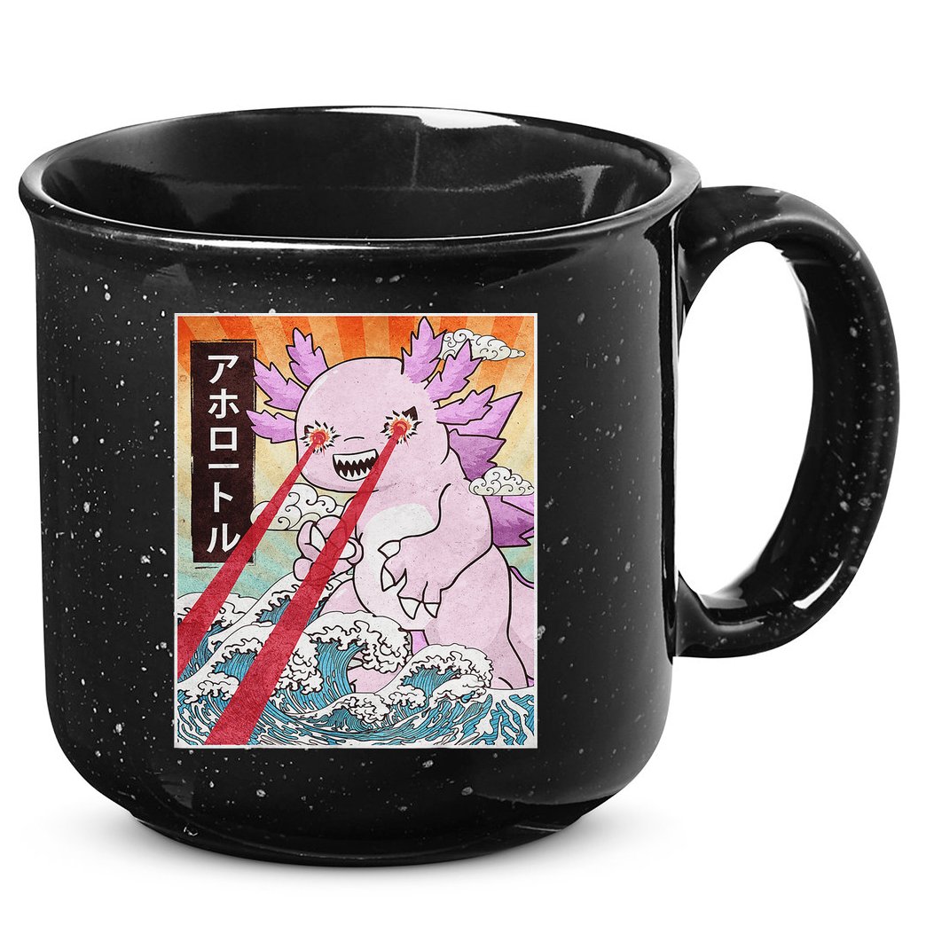 Funny Animal Kaiju Axolotl Japanese Monster  15oz Campfire Ceramic Mug