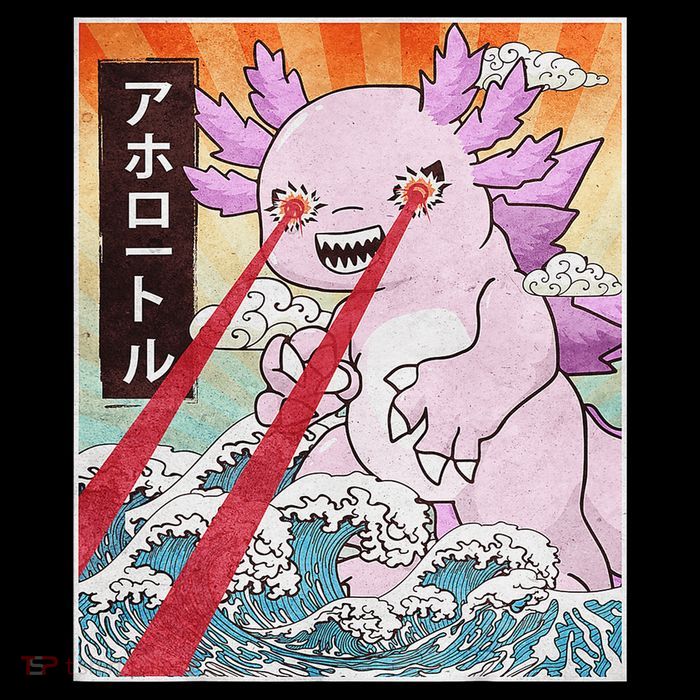 Funny Animal Kaiju Axolotl Japanese Monster  Flatbill Hat