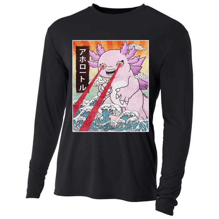 Funny Animal Kaiju Axolotl Japanese Monster  Cooling Performance Long Sleeve Crew