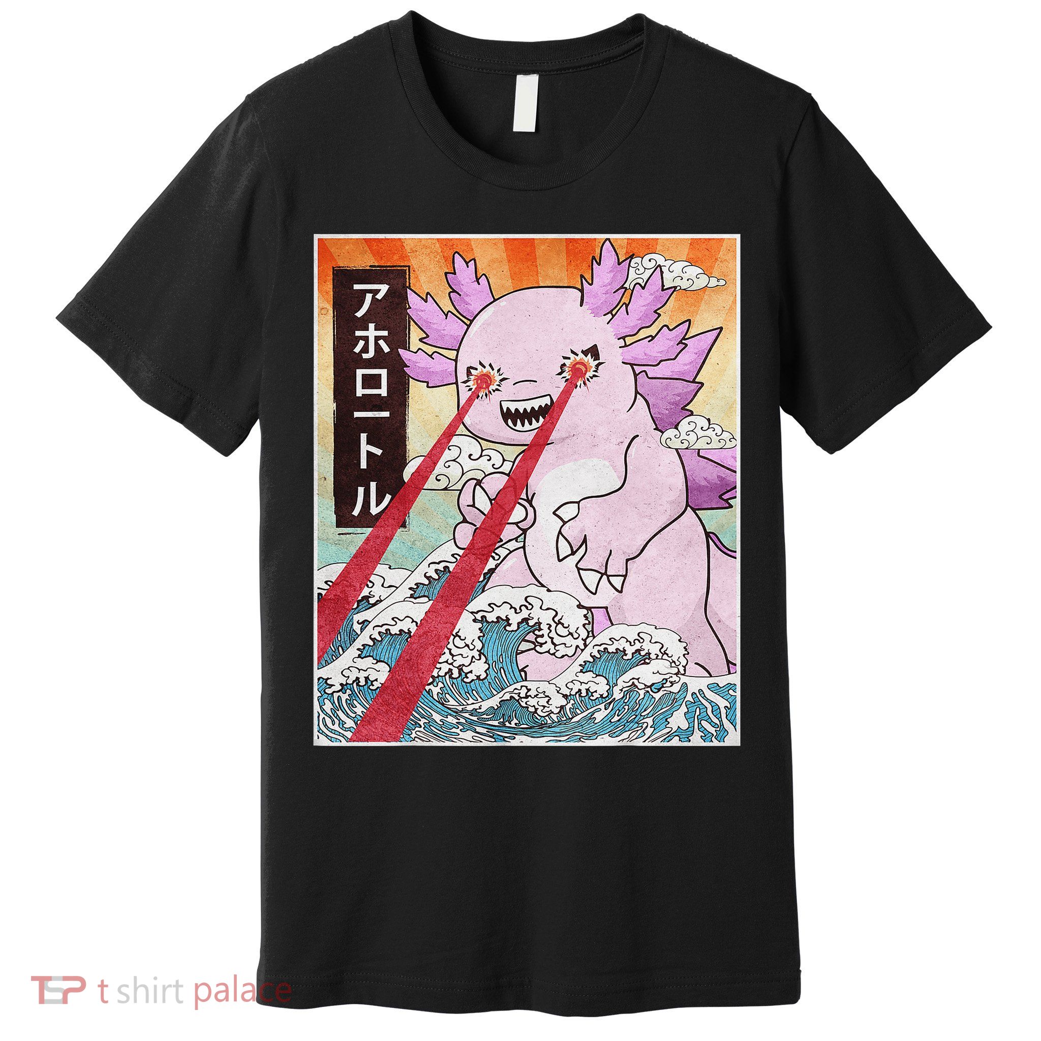 Funny Animal Kaiju Axolotl Japanese Monster  Premium T-Shirt