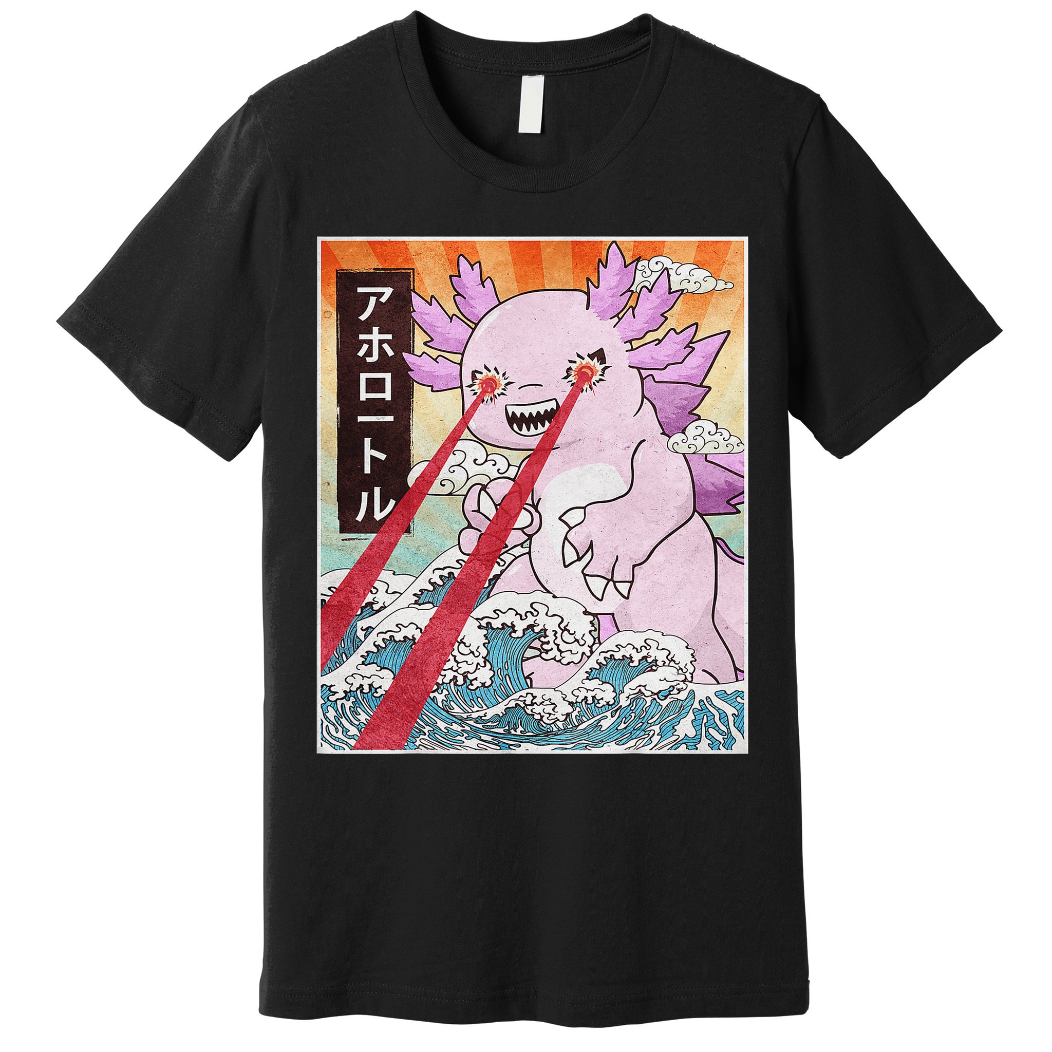 Funny Animal Kaiju Axolotl Japanese Monster  Premium T-Shirt