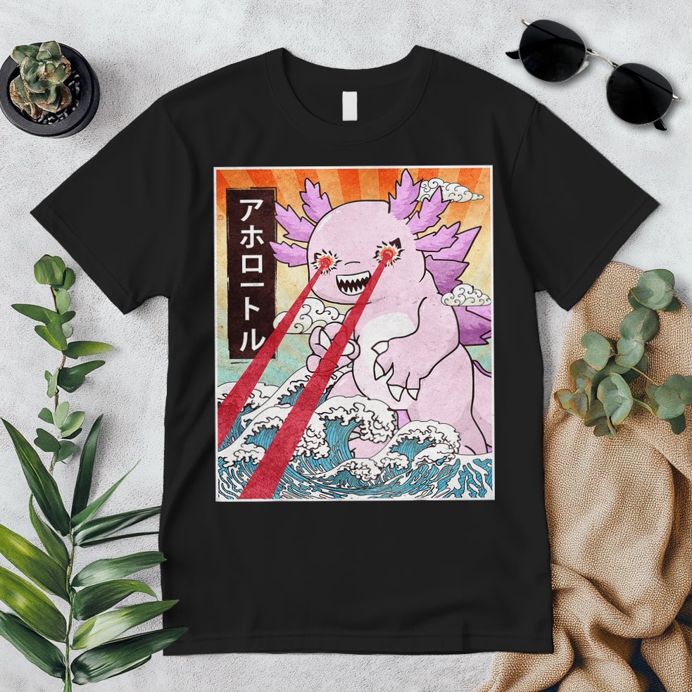 Funny Animal Kaiju Axolotl Japanese Monster  Premium T-Shirt