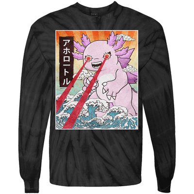 Funny Animal Kaiju Axolotl Japanese Monster  Tie-Dye Long Sleeve Shirt