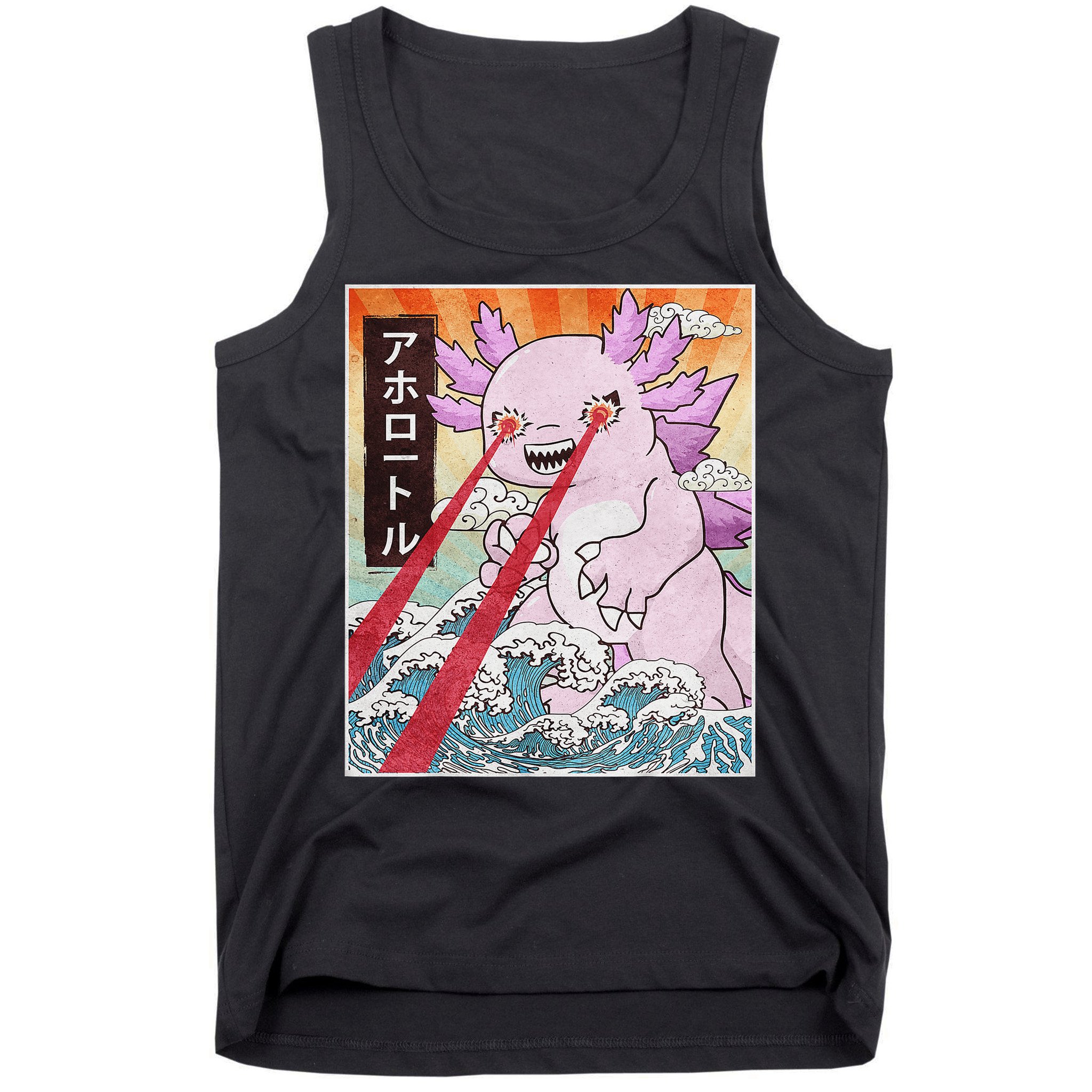 Funny Animal Kaiju Axolotl Japanese Monster  Tank Top