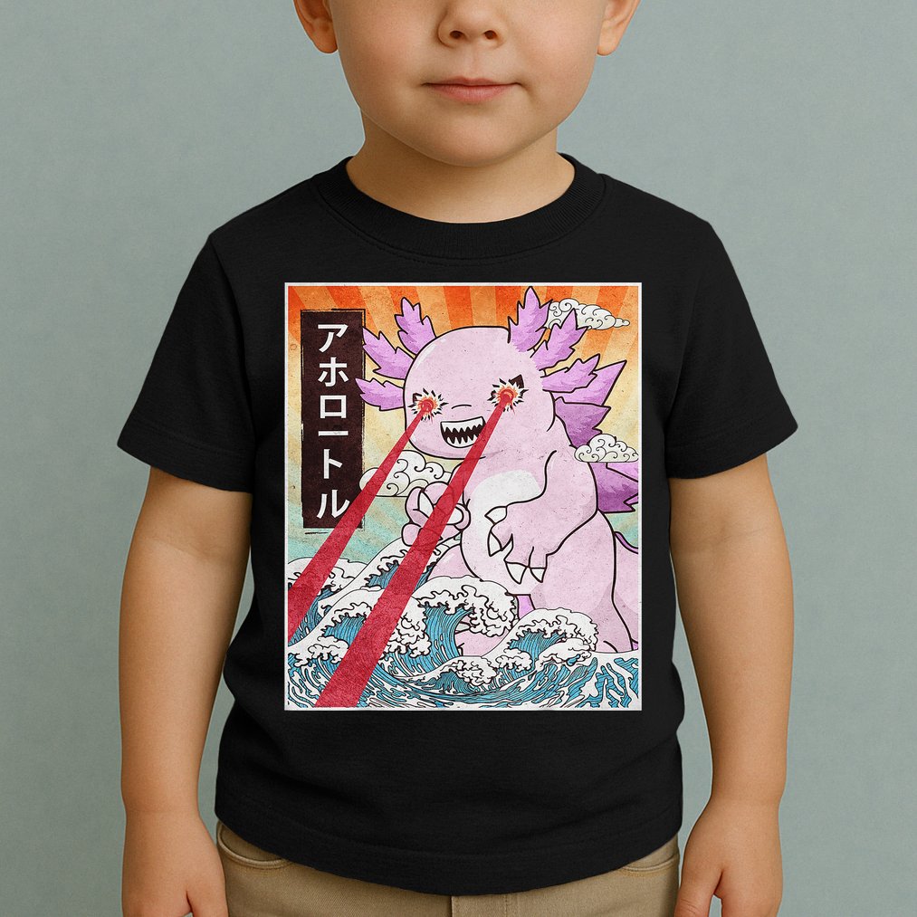 Funny Animal Kaiju Axolotl Japanese Monster  Toddler T-Shirt
