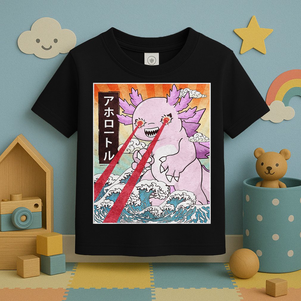 Funny Animal Kaiju Axolotl Japanese Monster  Toddler T-Shirt