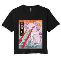 Funny Animal Kaiju Axolotl Japanese Monster  Women's Crop Top Tee