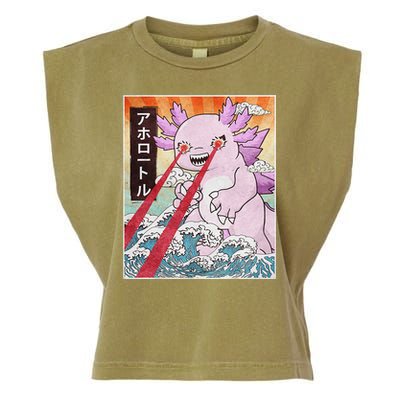 Funny Animal Kaiju Axolotl Japanese Monster  Garment-Dyed Women's Muscle Tee