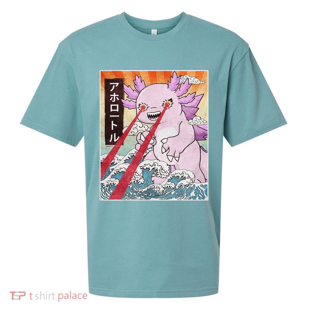 Funny Animal Kaiju Axolotl Japanese Monster  Sueded Cloud Jersey T-Shirt