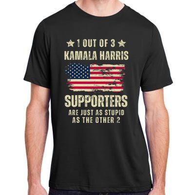 Funny Anti Kamala Harris Stupid Joke American Flag Usa Humor Adult ChromaSoft Performance T-Shirt