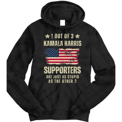 Funny Anti Kamala Harris Stupid Joke American Flag Usa Humor Tie Dye Hoodie