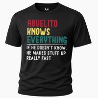 Funny Abuelito Know Everything Fathers Day Gift For Grandpa Cooling Performance Crew T-Shirt