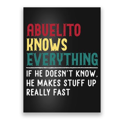 Funny Abuelito Know Everything Fathers Day Gift For Grandpa Poster