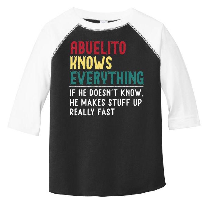 Funny Abuelito Know Everything Fathers Day Gift For Grandpa Toddler Fine Jersey T-Shirt