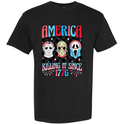 Funny America Killing IT Since 1776 Horror 4th Of July USA Garment-Dyed Heavyweight T-Shirt