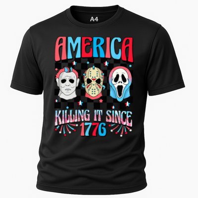 Funny America Killing IT Since 1776 Horror 4th Of July USA Performance Shirt
