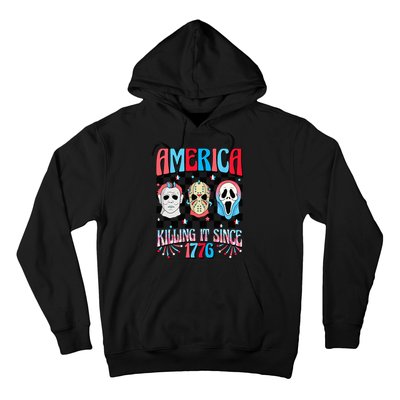 Funny America Killing IT Since 1776 Horror 4th Of July USA Hoodie