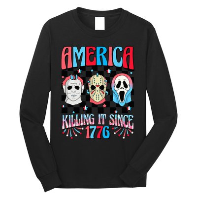 Funny America Killing IT Since 1776 Horror 4th Of July USA Long Sleeve Shirt