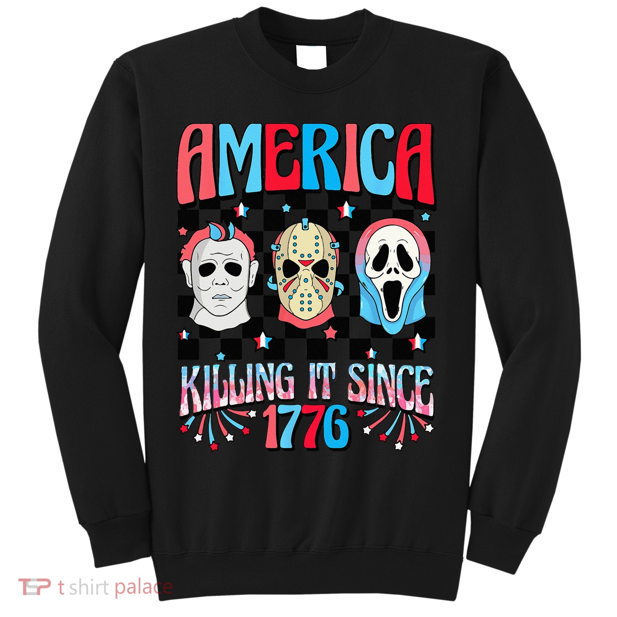 Funny America Killing IT Since 1776 Horror 4th Of July USA Sweatshirt