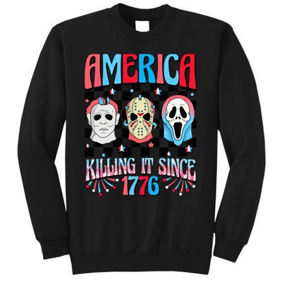 Funny America Killing IT Since 1776 Horror 4th Of July USA Sweatshirt