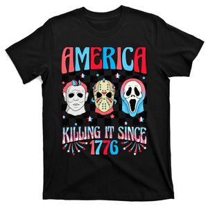 Funny America Killing IT Since 1776 Horror 4th Of July USA T-Shirt