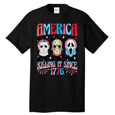 Funny America Killing IT Since 1776 Horror 4th Of July USA Tall T-Shirt