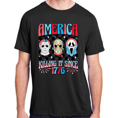 Funny America Killing IT Since 1776 Horror 4th Of July USA Adult ChromaSoft Performance T-Shirt