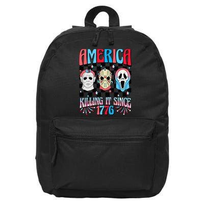 Funny America Killing IT Since 1776 Horror 4th Of July USA 16 in Basic Backpack