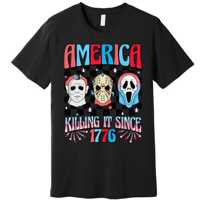 Funny America Killing IT Since 1776 Horror 4th Of July USA Premium T-Shirt