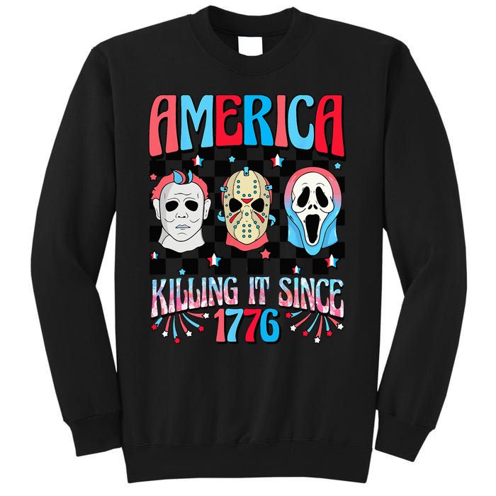 Funny America Killing IT Since 1776 Horror 4th Of July USA Tall Sweatshirt