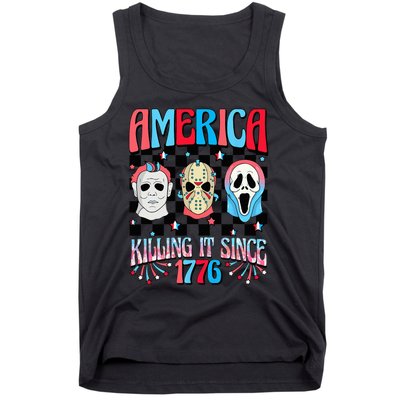 Funny America Killing IT Since 1776 Horror 4th Of July USA Tank Top