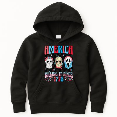 Funny America Killing IT Since 1776 Horror 4th Of July USA Kids Hoodie
