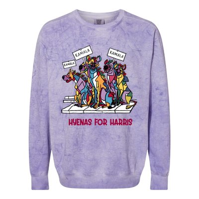 Funny Anti Kamala Harris Hyenas For Harris Colorblast Crewneck Sweatshirt