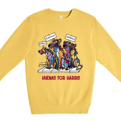 Funny Anti Kamala Harris Hyenas For Harris Premium Crewneck Sweatshirt