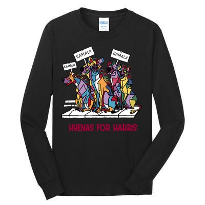 Funny Anti Kamala Harris Hyenas For Harris Tall Long Sleeve T-Shirt