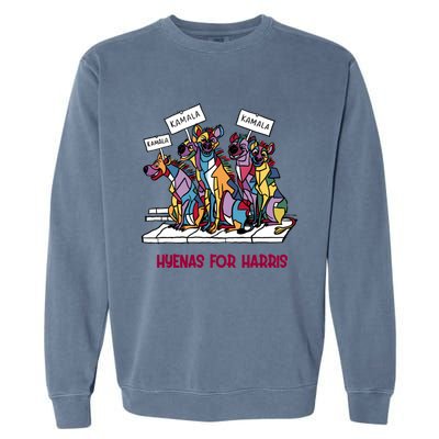 Funny Anti Kamala Harris Hyenas For Harris Garment-Dyed Sweatshirt