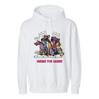 Funny Anti Kamala Harris Hyenas For Harris Garment-Dyed Fleece Hoodie