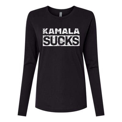 Funny Anti Kamala Harris 24 Pro Trump 2024 Kamala Sucks Womens Cotton Relaxed Long Sleeve T-Shirt